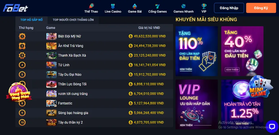Cá cược tennis vip666 code